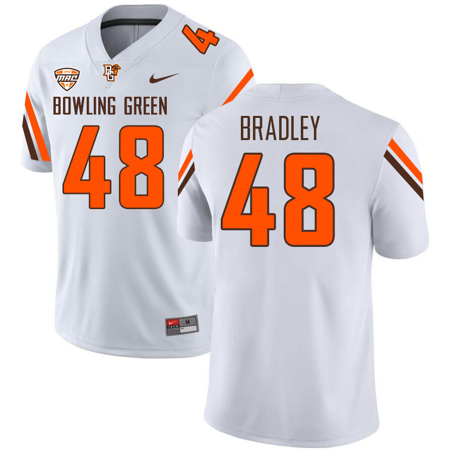 Bowling Green Falcons #48 Myles Bradley College Football Jerseys Stitched Sale-White